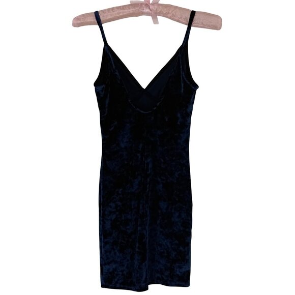 Joe & Elle Crushed Velvet Blue Bodycon Mini Dress • Femme Fatale Siren Vampy Y2K - Picture 7 of 11